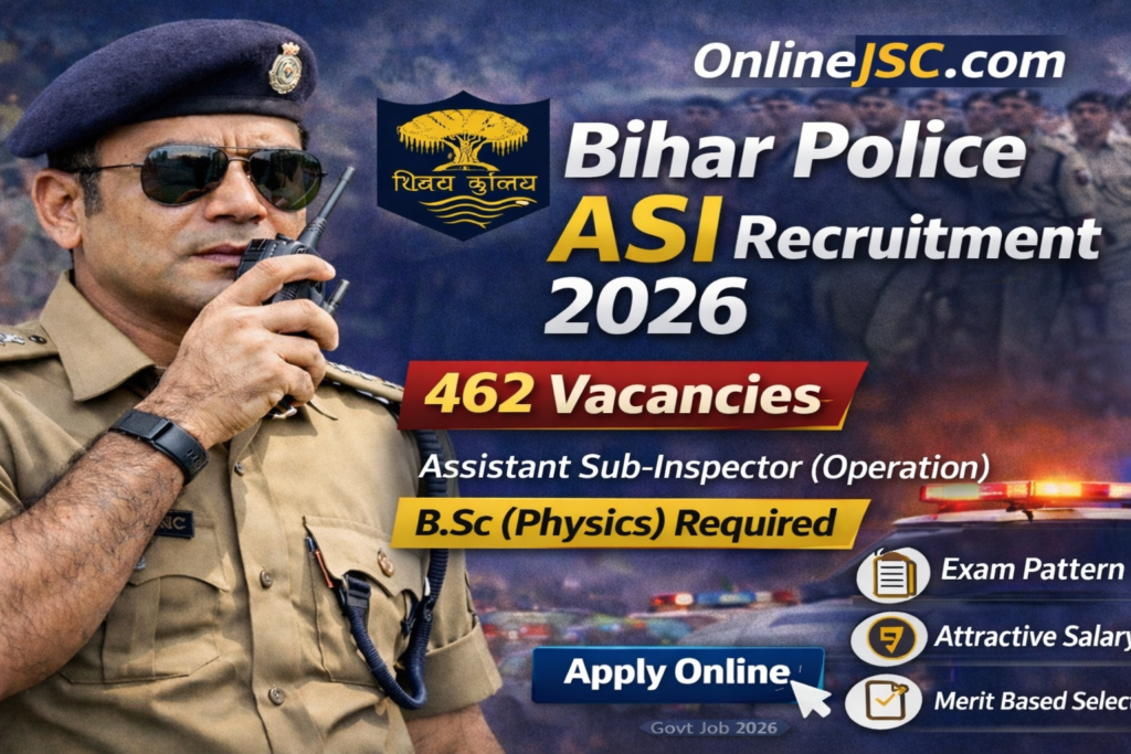 Bihar ASI Recruitment 2026 : Bihar Assistant Sub Inspector Online Form 2026