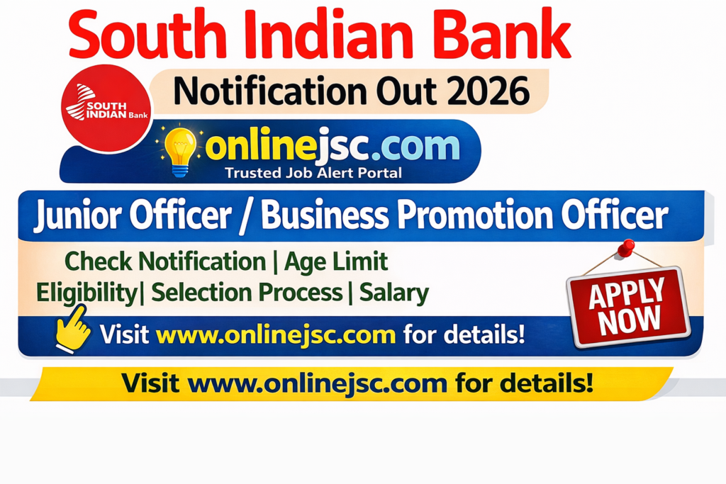 South Indian Bank SIB Junior Officer / Business Promotion Officer Recruitment