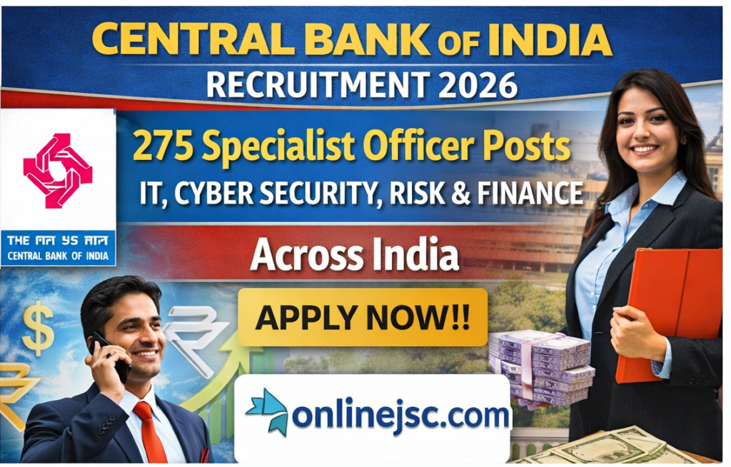 Central Bank of India Specialist Officers Recruitment 2026